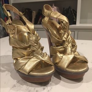 Gold Michael Kors high heel sandals